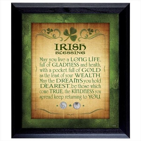 American Coin Treasures 12316 Irish Blessing With 2 Three Pence Wall Frame